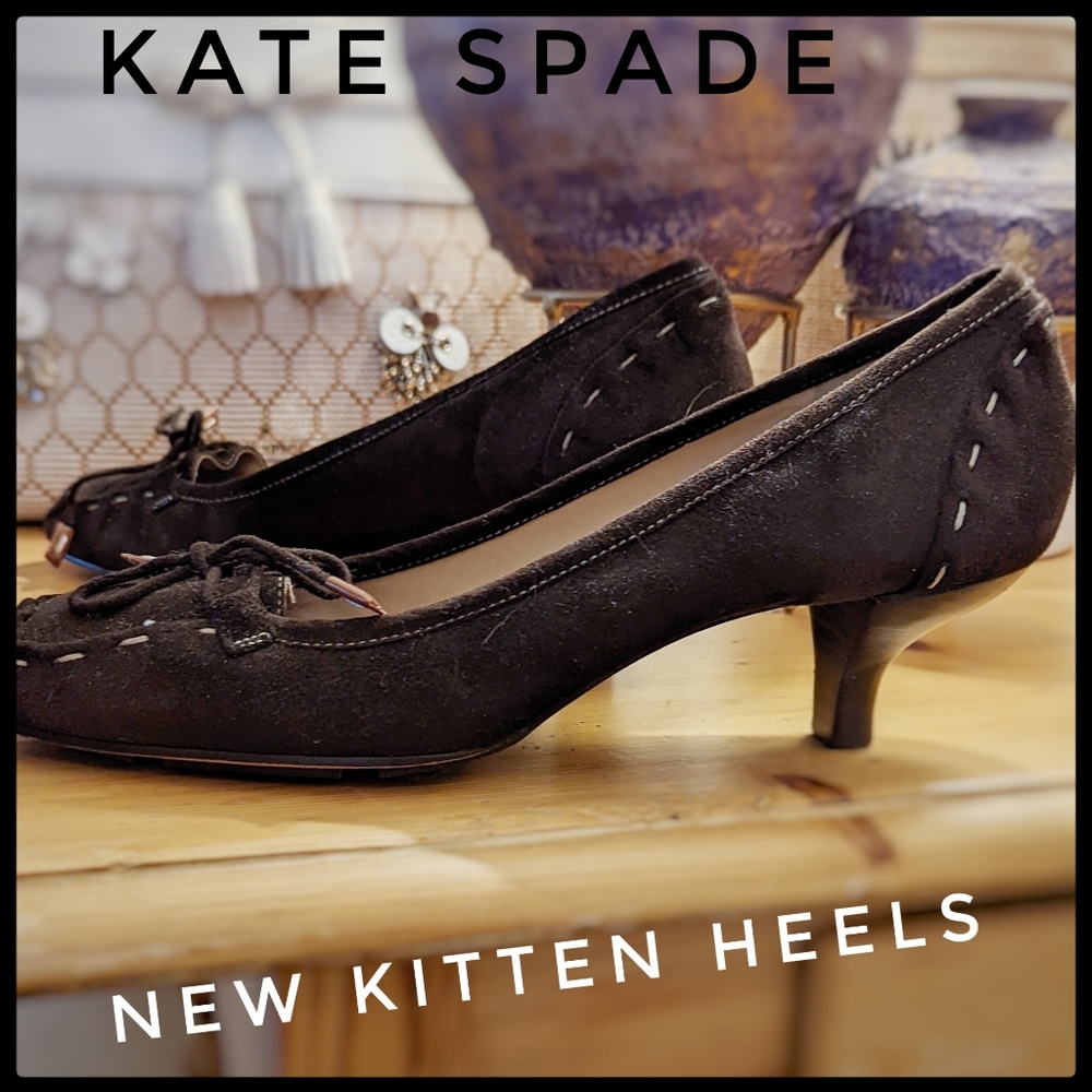 Kate Spade Suede Kitten Heels (new without tags)